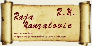Raja Manzalović vizit kartica